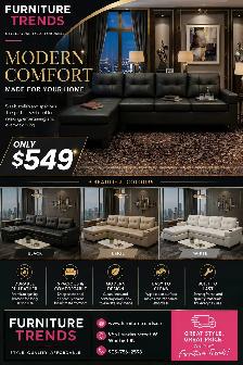 Furniture Trends Sectional with Ottoman
