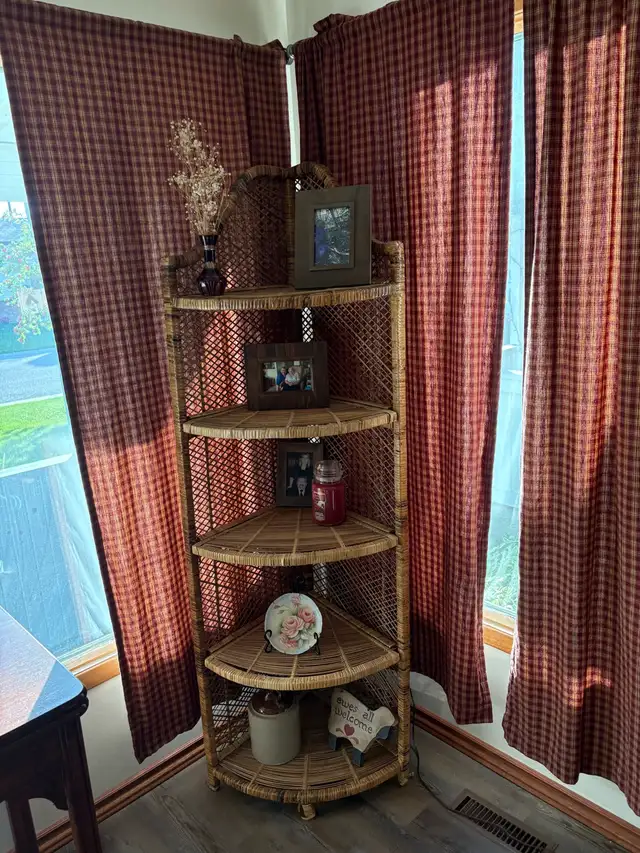 Wicker Corner Shelf