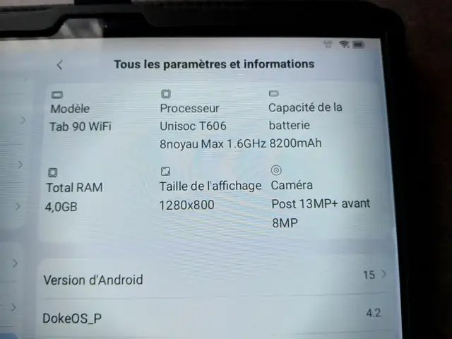 Tablette Android .