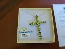 Brand New Sterling Silver Natural Peridots Necklace For Sale - Photo 3