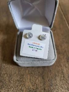 Brand New 14K White Gold Brilliant Diamond Earrings For Sale - Photo 3