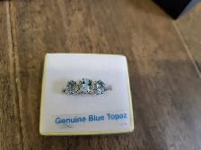 Brand New Sterling Silver Natural Topaz Ring For Sale