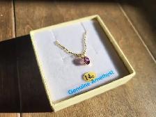 Brand New 14K Yellow Gold Amethyst Necklace For Sale - Photo 5