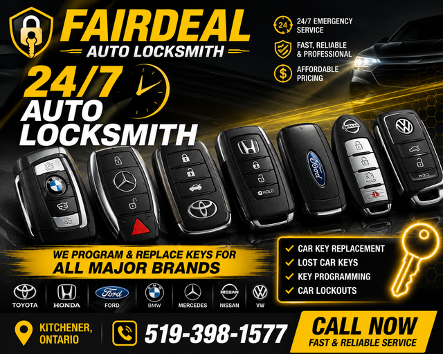 Key fob programming and cutting, reprogramming, all keys lost