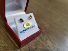 Brand New 10K Yellow Gold Iolite Earrings For Sale - Photo 4