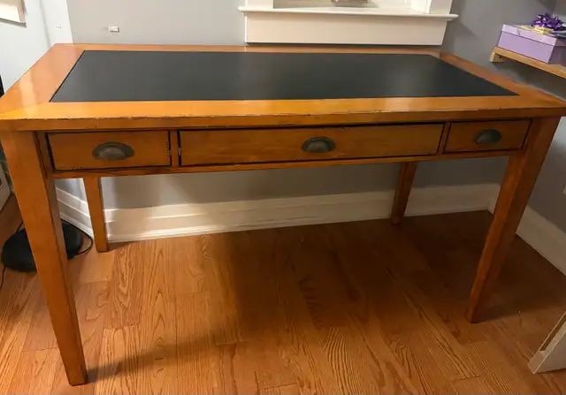 Wooden Desk with Leather Inset Writing Surface