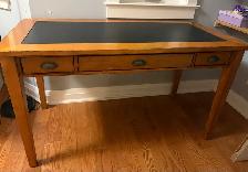 Wooden Desk with Leather Inset Writing Surface