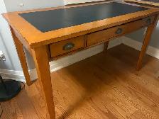 Wooden Desk with Leather Inset Writing Surface - Photo 2