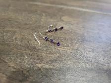 Brand New 10K White Gold Amethyst Earrings For Sale - Photo 5