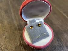 Brand New 14K Yellow Gold Citrine Earrings For Sale - Photo 4