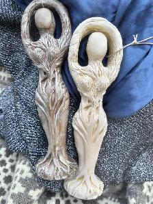 BEAUTIFUL ICONIC PAIR of early 2000s Ceramic Goddess Statues!