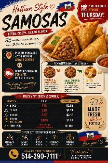 Haitian Style Samosas – Fresh & Homemade | Orders & Catering