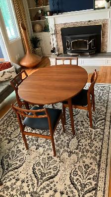 Mid century. TECK TEAK. Ensemble salle à manger. Oval Table oval - Photo 3