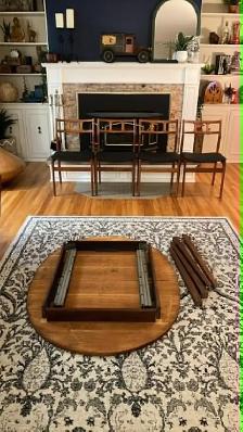 Mid century. TECK TEAK. Ensemble salle à manger. Oval Table oval - Photo 6