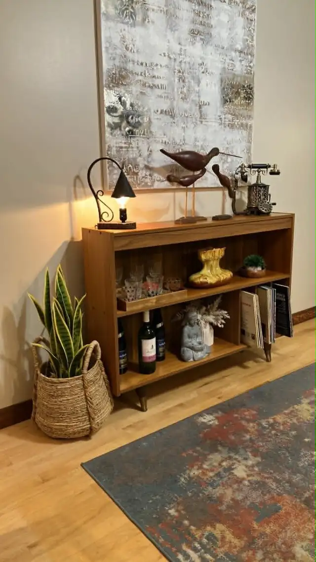 Mid century. TEAK TECK. Buffet, bibliothèque disques vinyles, si
