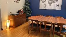 Mid century. TEAK TECK Lampe / Buffet, bahut disques vinyles, ba - Photo 2