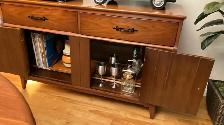 Mid century. TEAK TECK Lampe / Buffet, bahut disques vinyles, ba - Photo 6