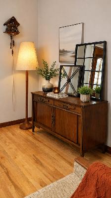 Mid century. TEAK TECK lampe / Buffet, crédence commode, bahut d