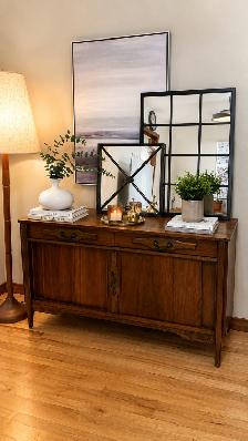 Mid century. TEAK TECK lampe / Buffet, crédence commode, bahut d - Photo 7