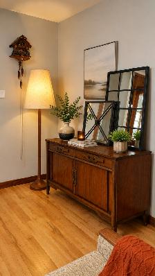 Mid century. TEAK TECK lampe / Buffet, crédence commode, bahut d - Photo 10