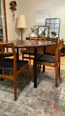 Mid century. Ensemble salle à manger. TEAK TECK chaises chairs / - Photo 4