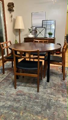 Mid century. Ensemble salle à manger. TEAK TECK chaises chairs / - Photo 9