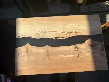Handmade Live Edge Wood & Epoxy Side Table - Photo 3