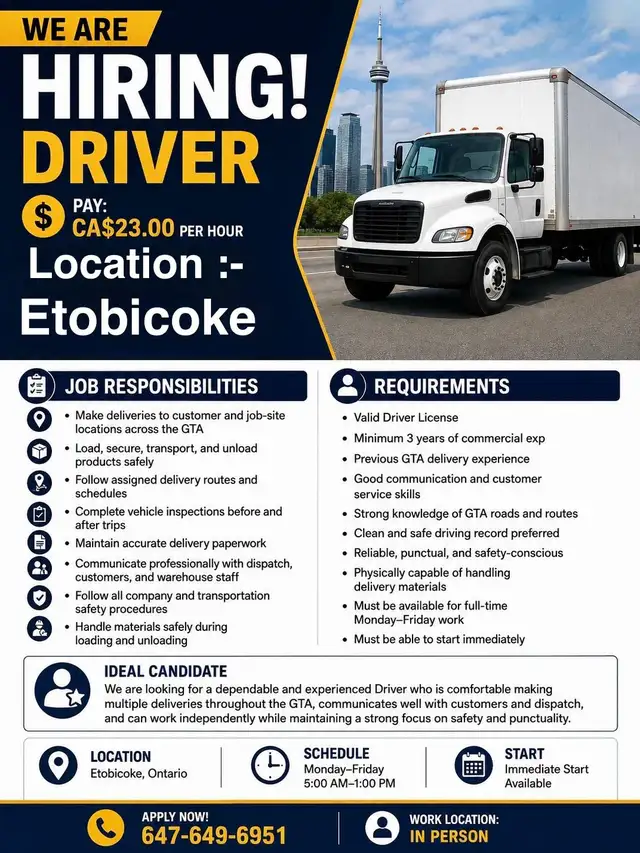 Delivery Driver Job Opportunity