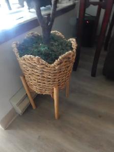 Wood Floor Plant Stand,Adjustable,