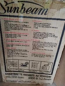 Chaufferette SUNBEAM au kérosène 9,000 BTU / heure - Photo 9