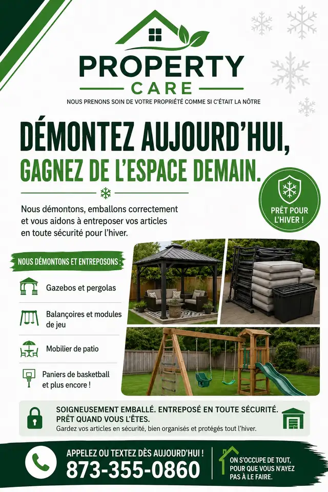 Démontage et entreposage