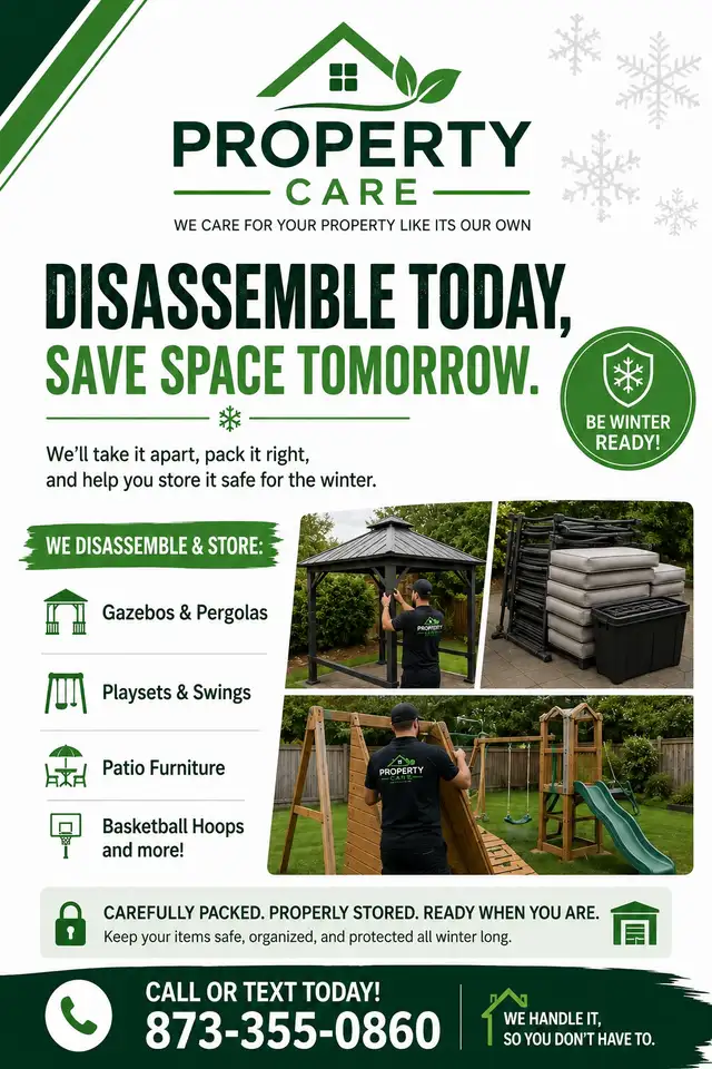 Prepare Your Yard for Winter – Disassembly & Storage