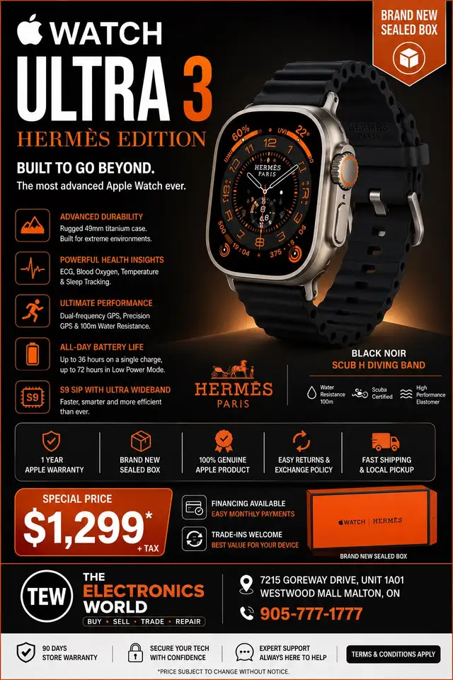 brand new used Apple Watch Ultra 3 hermes edition