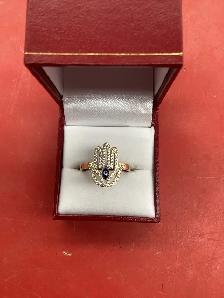 bague en or main de fatma et œil grec - Photo 2