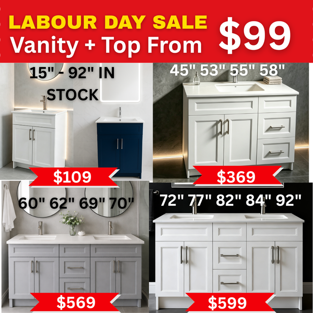 LABOUR DAY SALE - VANITY TOP $99 up 15'-96'