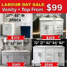 LABOUR DAY SALE - VANITY TOP $99 up 15'-96'