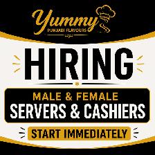 HIRING Male or Female Servers & Cashiers -Yummy Punjabi Flavours