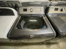 Laveuse sécheuse top load grises grande capacitée Maytag - Photo 2