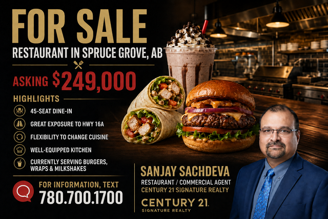 For Sale - Restaurant In Spruce Grove , AB