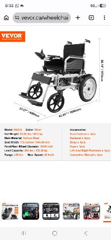 Electrical Wheel folding transport ( New)
