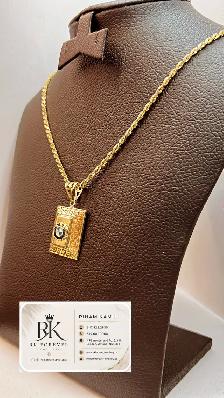 14K yellow Gold Chain with pendant # R 27 - Photo 2