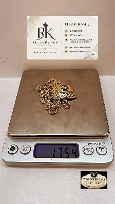 14K yellow Gold Chain with pendant # R 27 - Photo 5