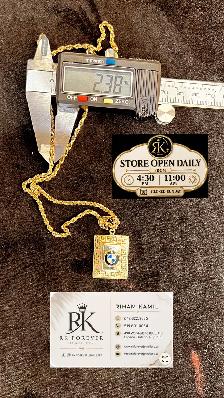 14K yellow Gold Chain with pendant # R 27 - Photo 6