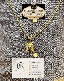 14K yellow Gold Chain with pendant # R 27 - Photo 8