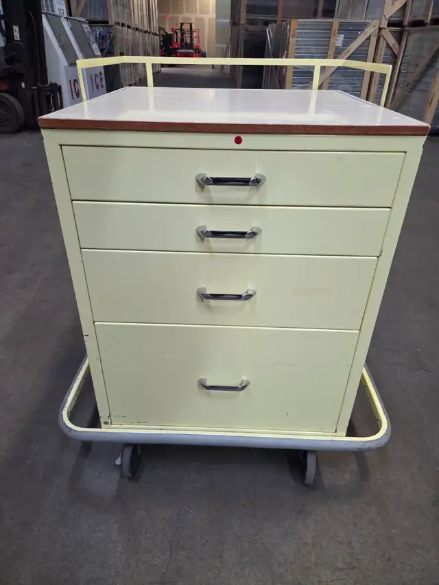 4 Drawer Rolling Metal Cabinet