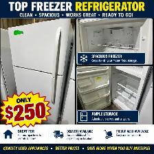 White Top Freezer Refrigerator – Delivery Available