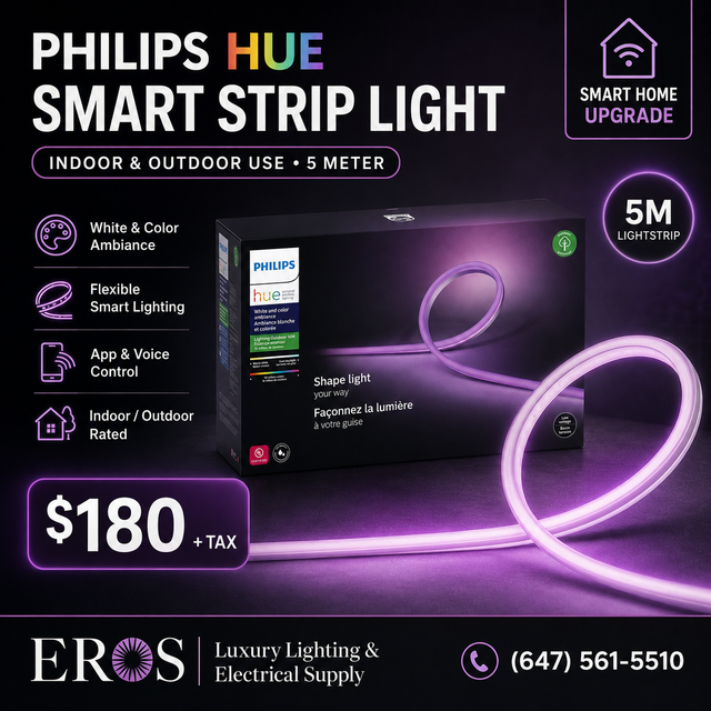 Philips Hue Smart Strip Light 5M – Indoor & Outdoor – $180   Tax