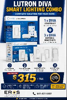 Lutron Diva Smart Dimmer Combo – 1 Starter Kit   3 Dimmer Kits –