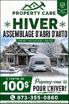 Assemblage d’abris d’auto pour l’hiver