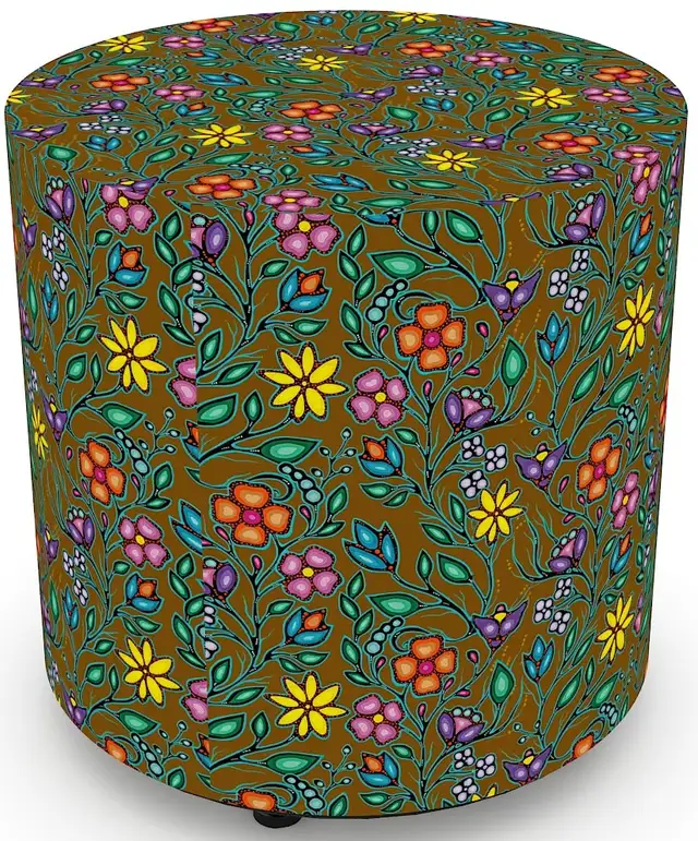 Indigenous Artwork Custom Upholstery Ottoman